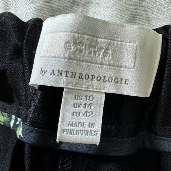 Anthropologie Ett:Twa Black Satin Dress Pants Size 10 Tie Waist Sash NWT - Picture 10 of 12